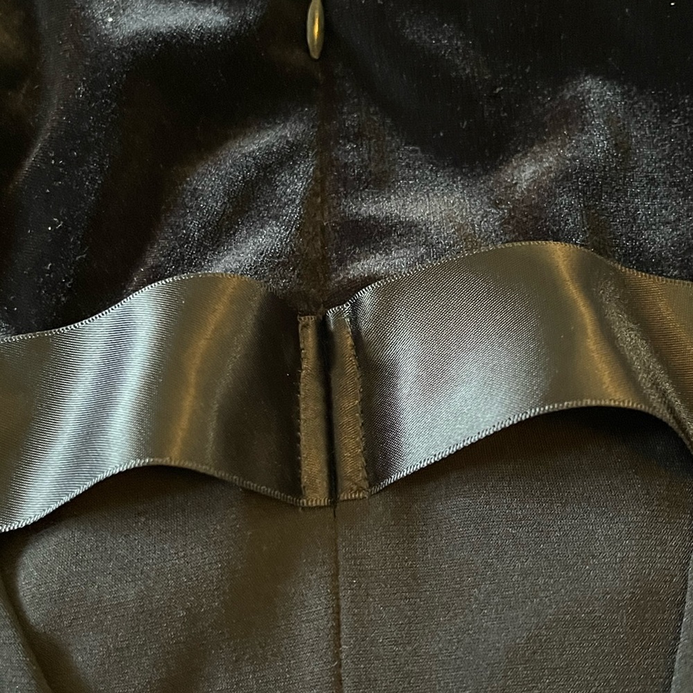 Formal Black Dress Gown Pageant Bow Ruffle Velvet Satin NWT Pageant Party - Picture 5 of 11